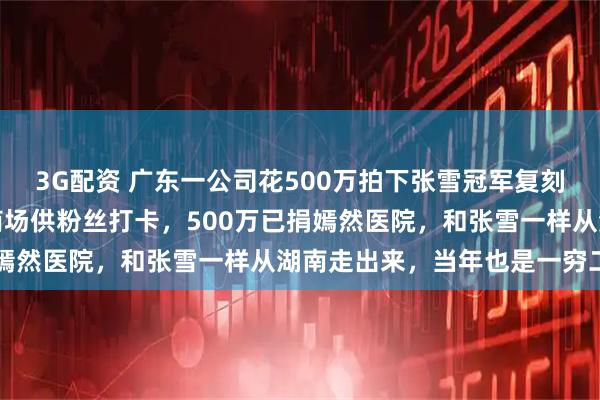 3G配资 广东一公司花500万拍下张雪冠军复刻赛车，创始人：车将放商场供粉丝打卡，500万已捐嫣然医院，和张雪一样从湖南走出来，当年也是一穷二白